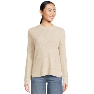 Madewell Oatmeal Cream Crewneck Sweater Alpaca Wool Soft Sz S Casual Work Ribbed
